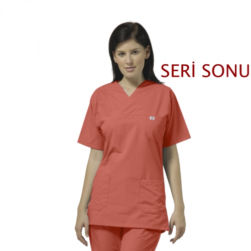 A 015 MR - Mercan | Zarf Yaka Unisex Tek Üst
