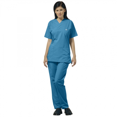 A 015 PM - Petrol Mavisi | Zarf Yaka Unisex Doktor Hemşire Takım
